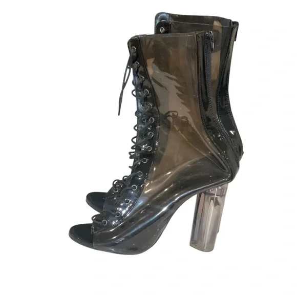 Fashion Nova Black Heeled Boots - Picture 2 of 8